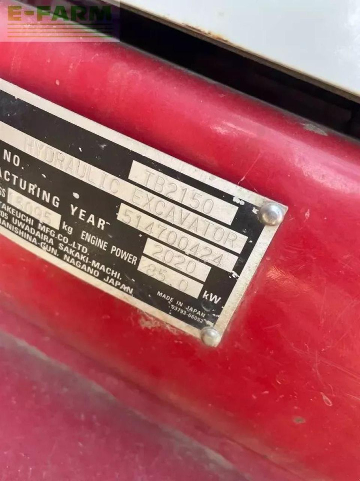 Takeuchi tb 2150 - Excavadora de cadenas: foto 4 Takeuchi tb 2150 - Excavadora de cadenas: foto 4