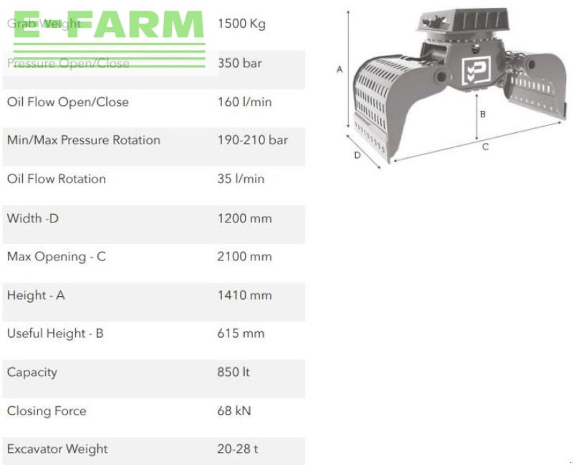 Hg20.28 - Pinza de manipulación para Maquinaria de construcción: foto 2 Hg20.28 - Pinza de manipulación para Maquinaria de construcción: foto 2