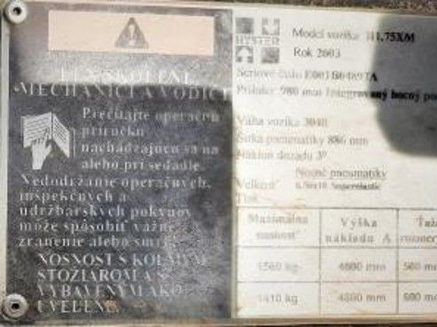 Hyster H1.75XM - Carretilla elevadora: foto 2 Hyster H1.75XM - Carretilla elevadora: foto 2