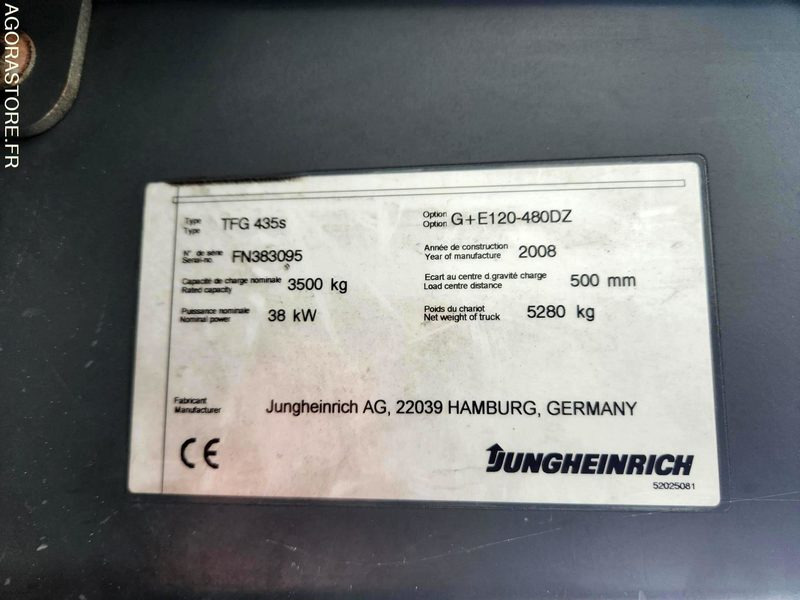 CHARIOT JUNGHEINRICH DFG 435s 480DZ - 2008 / 3260 HEURES - Carretilla elevadora: foto 4 CHARIOT JUNGHEINRICH DFG 435s 480DZ - 2008 / 3260 HEURES - Carretilla elevadora: foto 4