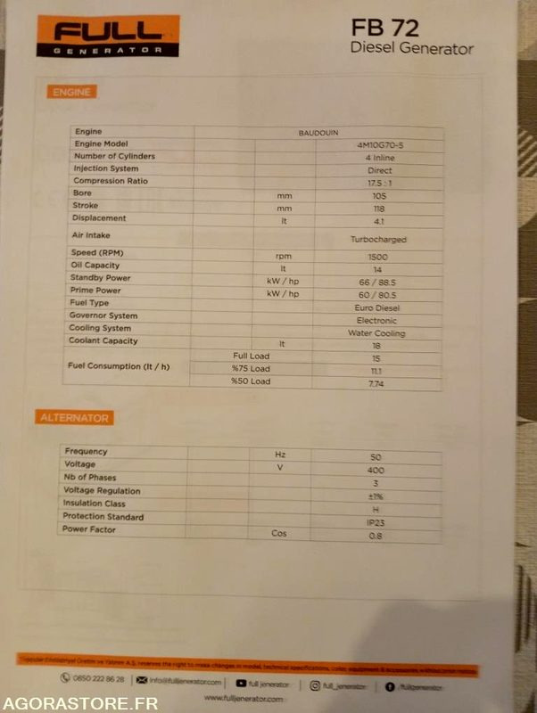 GROUPE ELECTROGENE 70 KVA - Generador industriale: foto 3 GROUPE ELECTROGENE 70 KVA - Generador industriale: foto 3