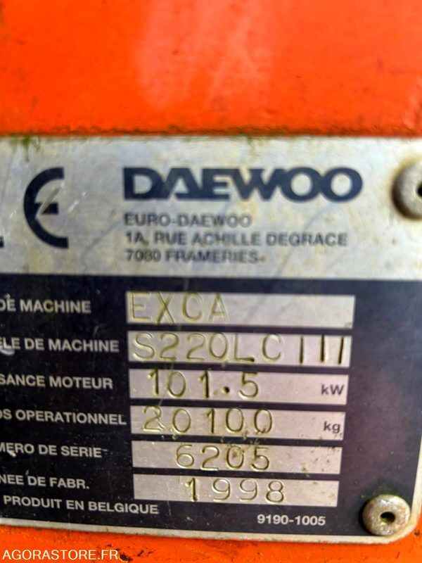 Pelle à chenilles daewoo Exca 220 - 1998 - 1000 heures - Excavadora: foto 4 Pelle à chenilles daewoo Exca 220 - 1998 - 1000 heures - Excavadora: foto 4