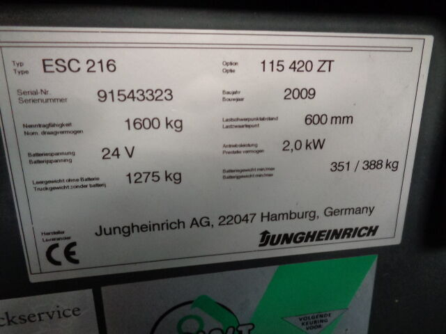 Jungheinrich ESC 216 - Retráctil: foto 3 Jungheinrich ESC 216 - Retráctil: foto 3