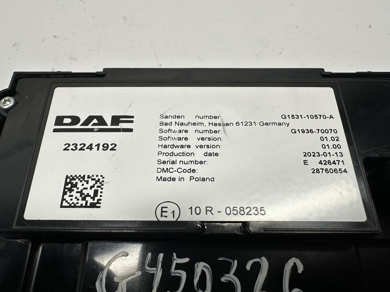 DAF AC, heater control, switch - Unidad de control para Camión: foto 3 DAF AC, heater control, switch - Unidad de control para Camión: foto 3