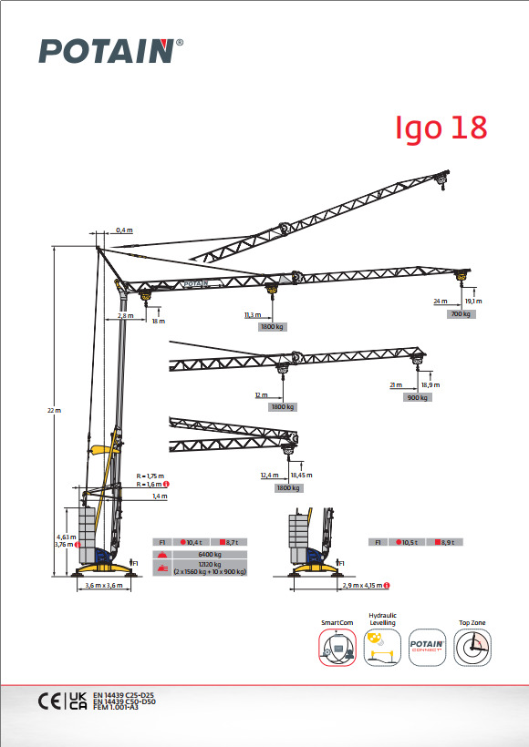 Potain IGO 18 - Grúa automontante: foto 1 Potain IGO 18 - Grúa automontante: foto 1