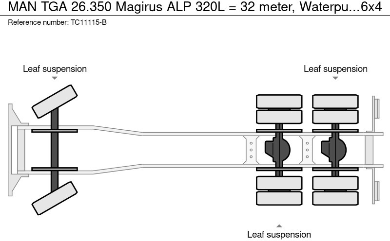 Camión MAN TGA 26.350 Magirus ALP 320L = 32 meter, Waterpump, 6x4, Steel springs: foto 11 Camión MAN TGA 26.350 Magirus ALP 320L = 32 meter, Waterpump, 6x4, Steel springs: foto 11