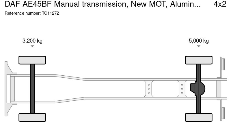 DAF AE45BF Handgeschakeld, Nieuw APK, Aluminium plankenbak - Camión caja cerrada: foto 2 DAF AE45BF Handgeschakeld, Nieuw APK, Aluminium plankenbak - Camión caja cerrada: foto 2