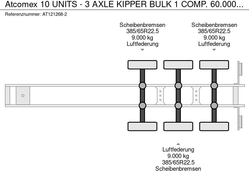Atcomex 10 UNITS - 3 AXLE KIPPER BULK 1 COMP. 60.000 L BKS 3927C/C1-60 - Cisterna semirremolque: foto 5 Atcomex 10 UNITS - 3 AXLE KIPPER BULK 1 COMP. 60.000 L BKS 3927C/C1-60 - Cisterna semirremolque: foto 5