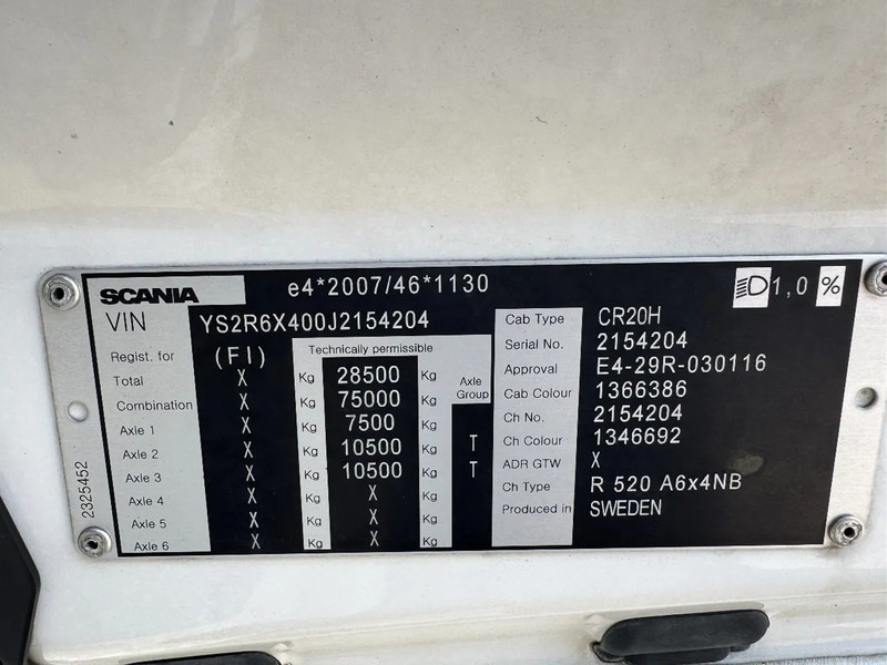 Cabeza tractora Scania R520 V8 NGS 6X4 EURO 6: foto 14