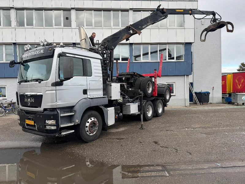 MAN TGS 33.480 6X4 + HIAB 251S.82 + TRAILER 2 AXLE KRAEMER - Camión forestal, Camión grúa: foto 1 MAN TGS 33.480 6X4 + HIAB 251S.82 + TRAILER 2 AXLE KRAEMER - Camión forestal, Camión grúa: foto 1