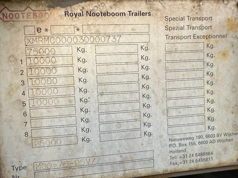 Góndola rebajadas semirremolque Nooteboom MCO-75-05V/Z - 2x EXTENDABLE - 4 AXLES FORCED STEERING: foto 14 Góndola rebajadas semirremolque Nooteboom MCO-75-05V/Z - 2x EXTENDABLE - 4 AXLES FORCED STEERING: foto 14