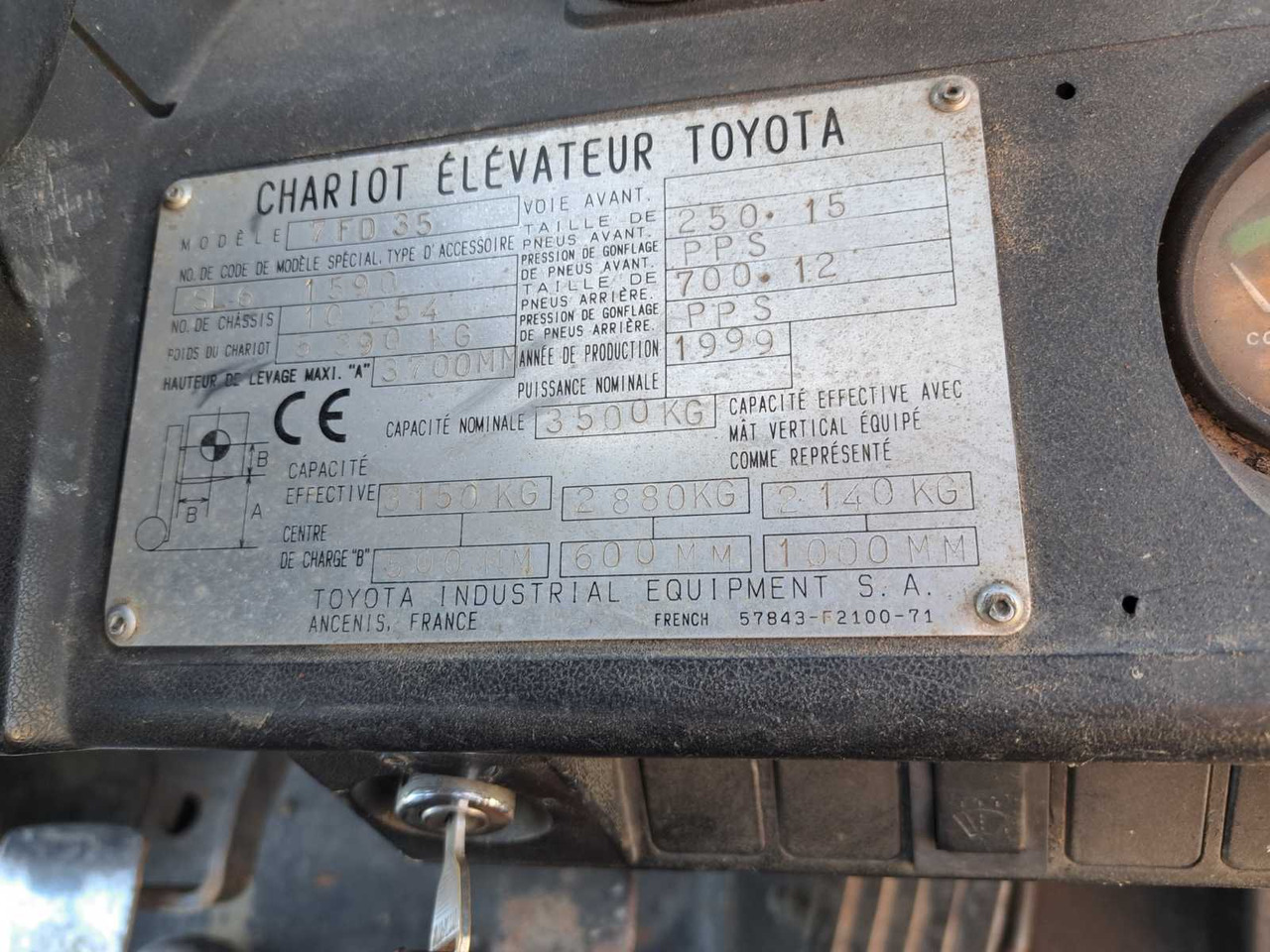 Carretilla elevadora 1999 TOYOTA 7FD35 FORKLIFT: foto 12