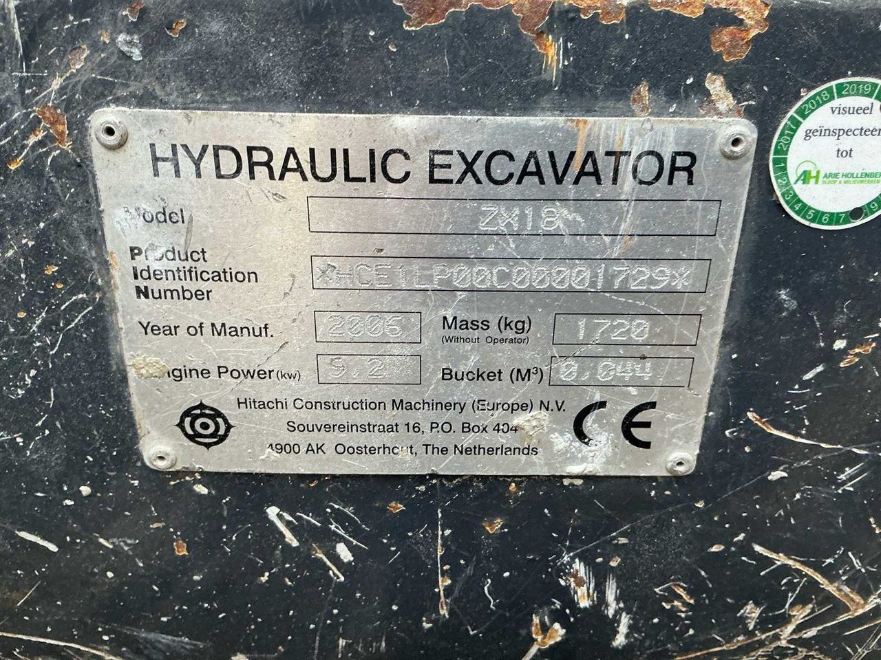 Excavadora 2006 HITACHI ZX18 CRAWLER EXCAVATOR: foto 36