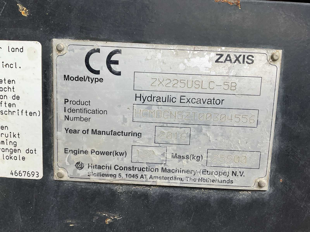 Excavadora de cadenas Hitachi ZX225USLC-5B: foto 47