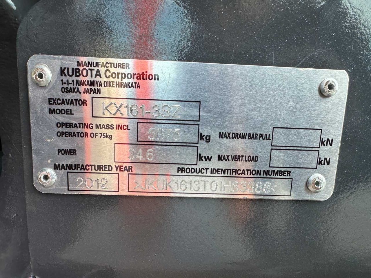 Excavadora KUBOTA - 2012 - KX161-3 - MIDI EXCAVATOR: foto 37 Excavadora KUBOTA - 2012 - KX161-3 - MIDI EXCAVATOR: foto 37