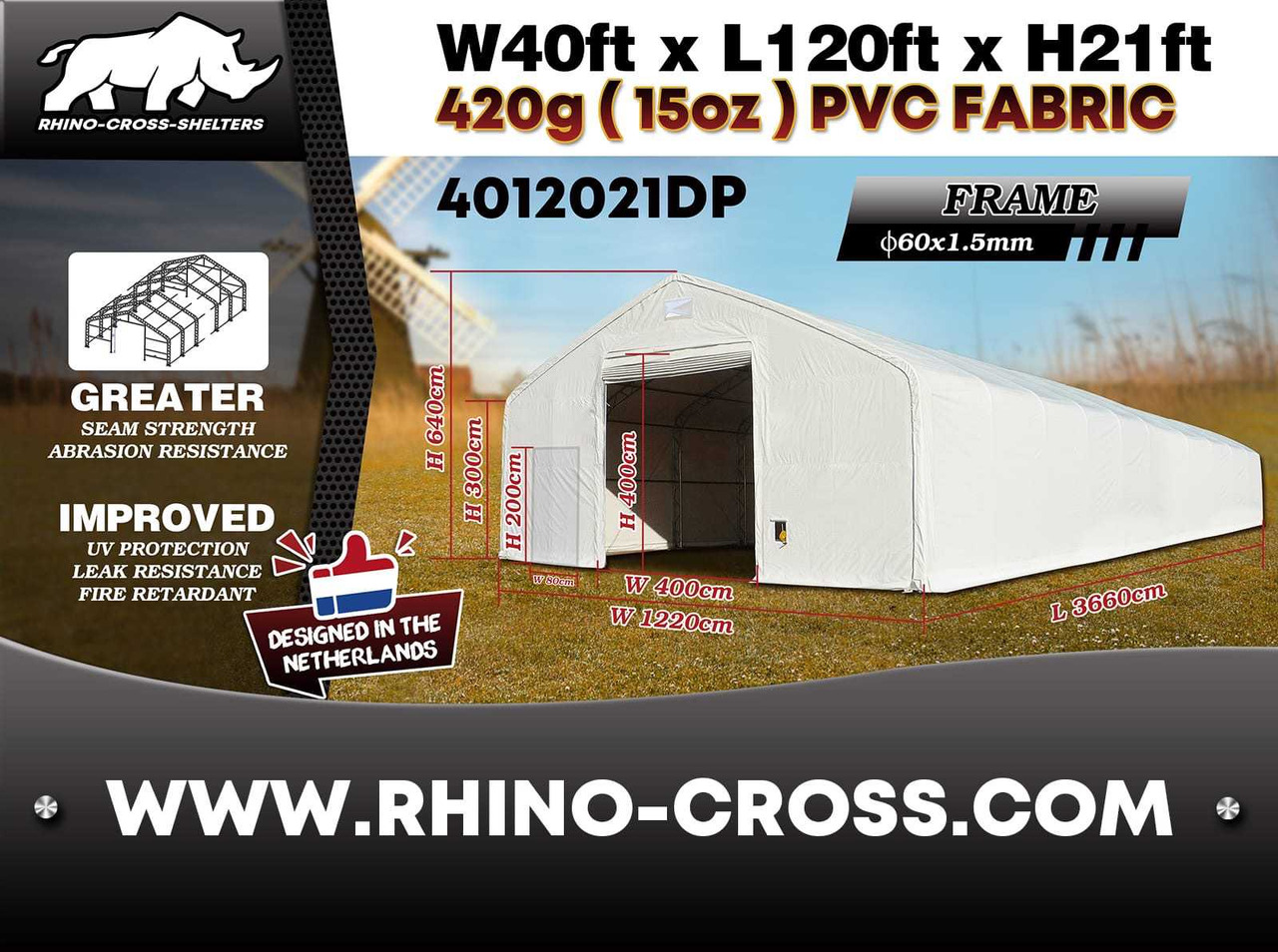 Tanque de almacenamiento Rhino-Cross-Shelter 4012021DP - 36,6x12,2x6,4 m: foto 7 Tanque de almacenamiento Rhino-Cross-Shelter 4012021DP - 36,6x12,2x6,4 m: foto 7