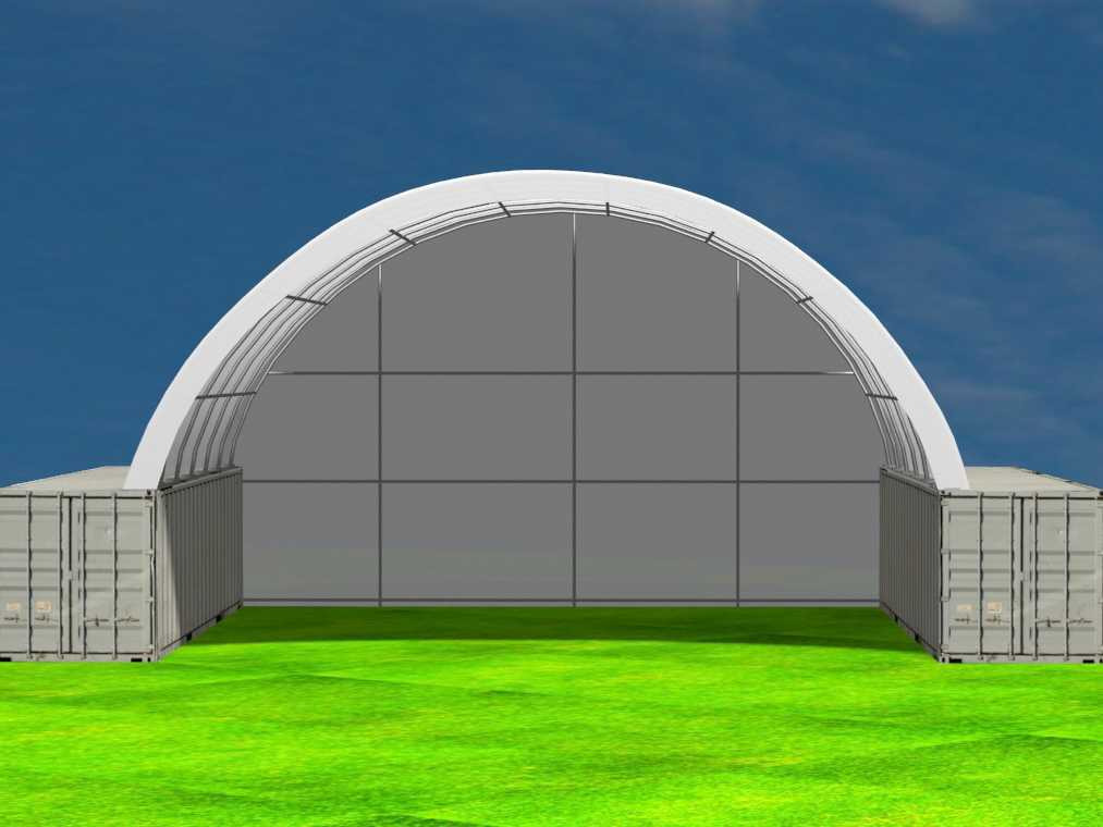 Rhino-Cross-Shelter C4040E - 12x12x4,5 m met eind zeil - Tanque de almacenamiento: foto 2 Rhino-Cross-Shelter C4040E - 12x12x4,5 m met eind zeil - Tanque de almacenamiento: foto 2
