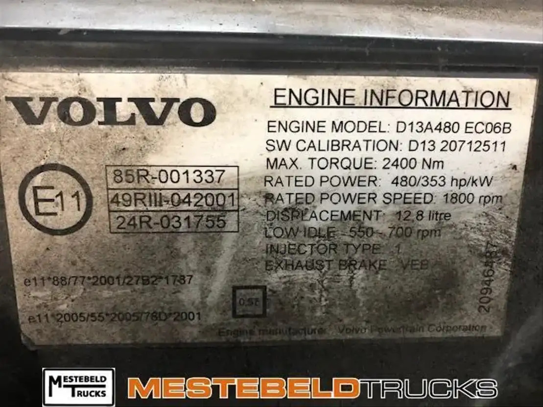 Volvo Motor D13A 480 EC6B - Motor para Camión: foto 5 Volvo Motor D13A 480 EC6B - Motor para Camión: foto 5