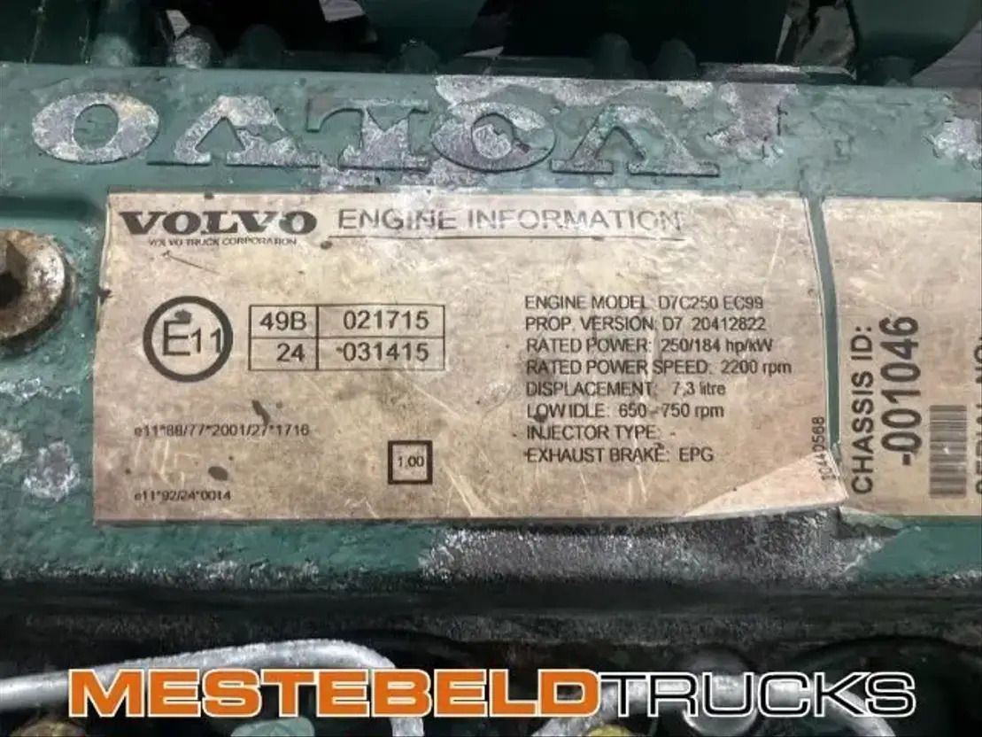 Volvo Motor D7C 250 EC 99 - Motor para Camión: foto 3 Volvo Motor D7C 250 EC 99 - Motor para Camión: foto 3
