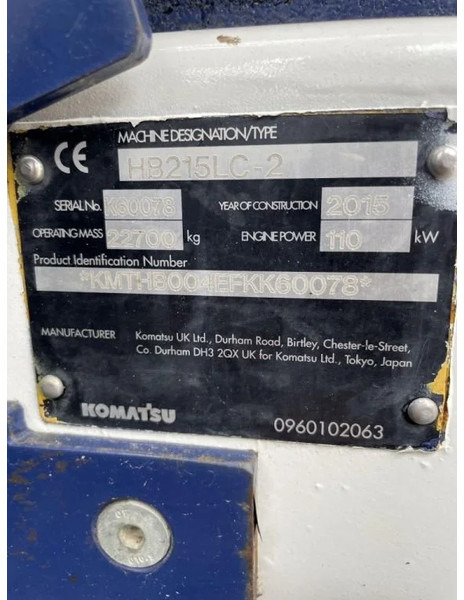 Excavadora de cadenas Komatsu HB215 Semilong SUPER NICE AND CLEAN MACHINE !: foto 7