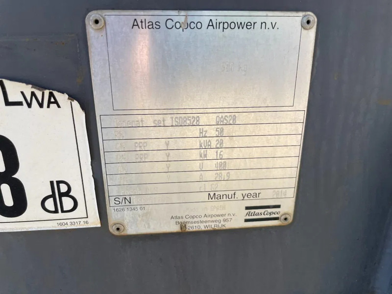 Generador industriale Atlas-Copco QAS 20 Kubota mobiele 20 kVA Silent Rental generatorrset Stage 3A: foto 5
