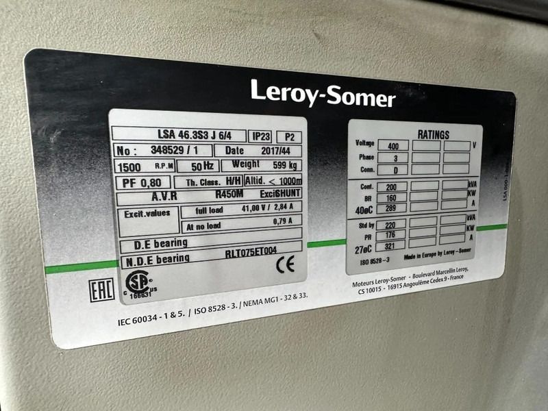 Generador industriale Atlas-Copco QAS 200 Volvo Leroy Somer 220 kVA Silent Rental generatorset: foto 12 Generador industriale Atlas-Copco QAS 200 Volvo Leroy Somer 220 kVA Silent Rental generatorset: foto 12
