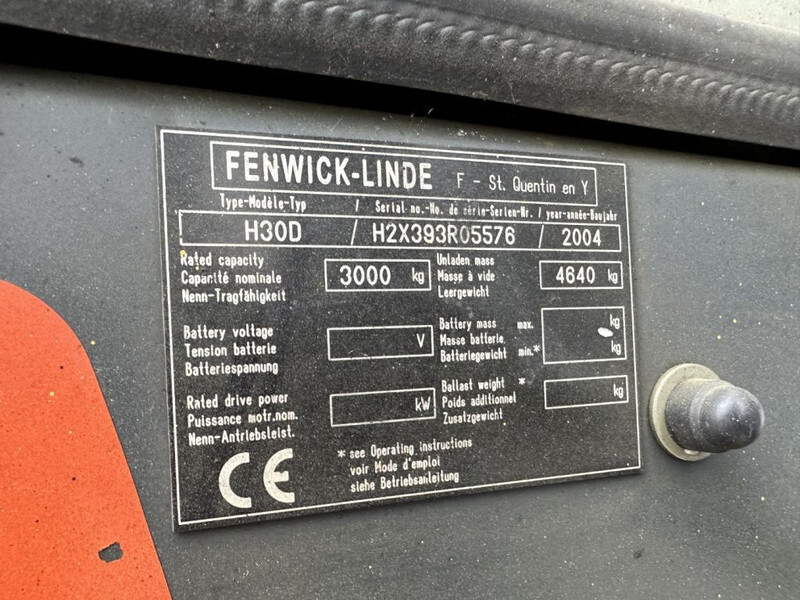 Linde H30D 3 ton Duplex Sideshift Diesel Heftruck - Carretilla elevadora diésel: foto 4 Linde H30D 3 ton Duplex Sideshift Diesel Heftruck - Carretilla elevadora diésel: foto 4