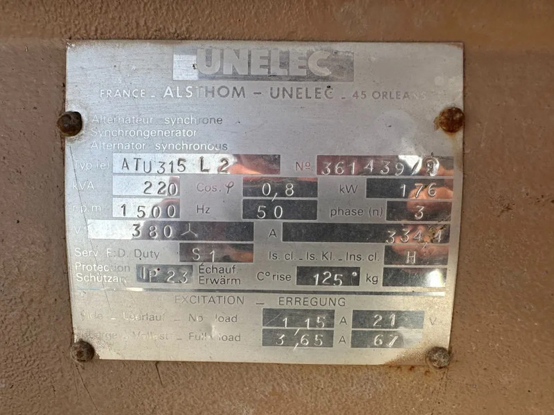 Generador industriale MAN D2530 MTE unelec 220 kVA Noodsroom Generatorset ex Emergency: foto 7