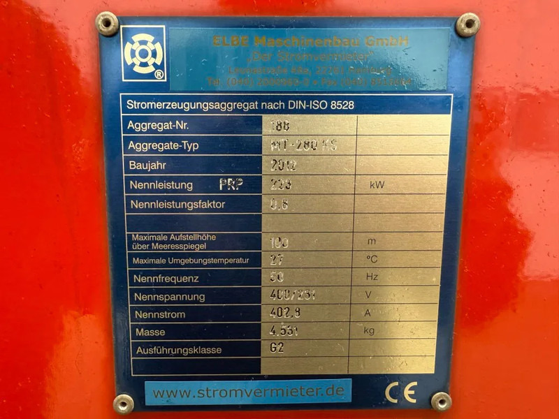 Generador industriale MTU 6R1600 G10F Himoinsa Mecc Alte Spa 315 kVA Silent generatorset Stage 3A: foto 7 Generador industriale MTU 6R1600 G10F Himoinsa Mecc Alte Spa 315 kVA Silent generatorset Stage 3A: foto 7