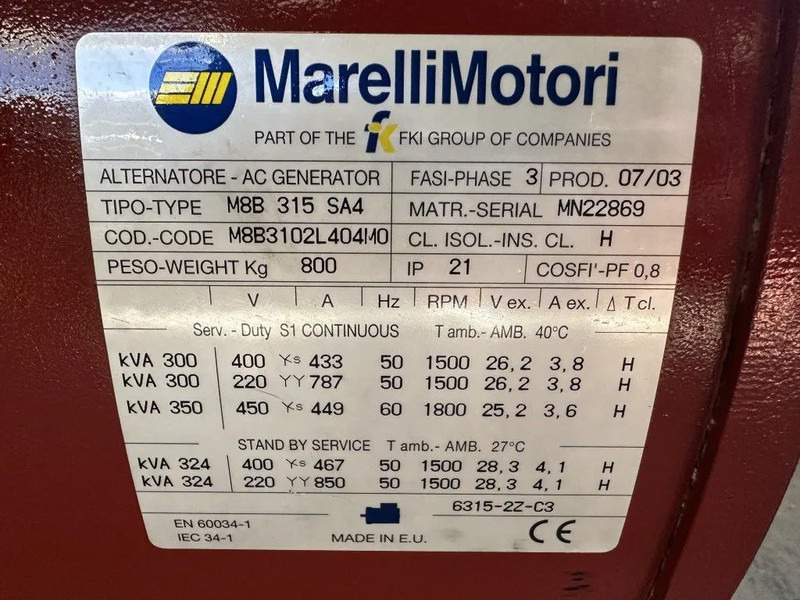 Marelli M8B 315 SA4 Alternator 300 kVA generatordeel SAE 1 / 14 - Generador industriale: foto 3 Marelli M8B 315 SA4 Alternator 300 kVA generatordeel SAE 1 / 14 - Generador industriale: foto 3