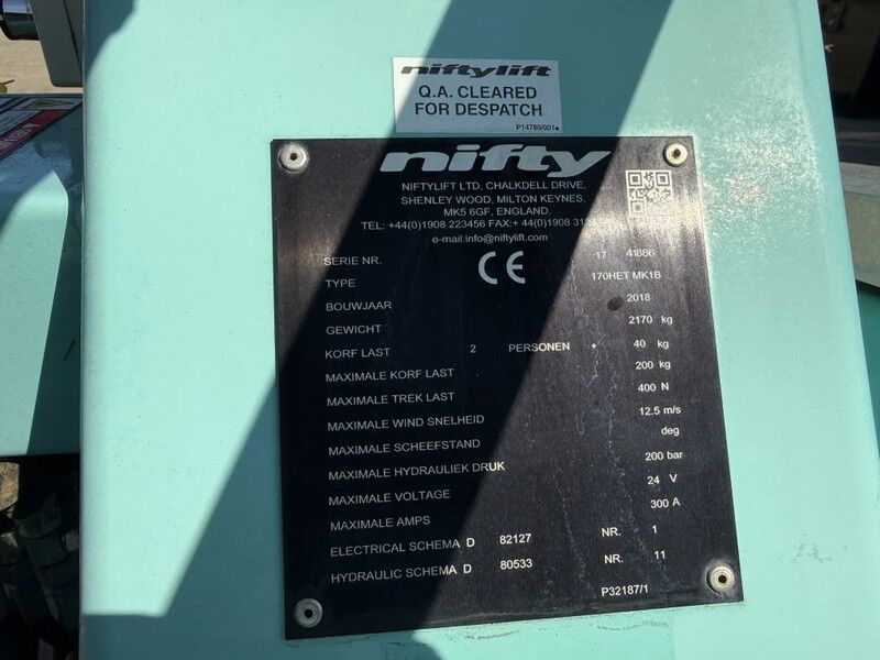 Niftylift NIFTY 170H 170HET MK1B 17 meter werkhoogte Aanhanger Hoogwerker as New ! - Plataforma araña: foto 5 Niftylift NIFTY 170H 170HET MK1B 17 meter werkhoogte Aanhanger Hoogwerker as New ! - Plataforma araña: foto 5