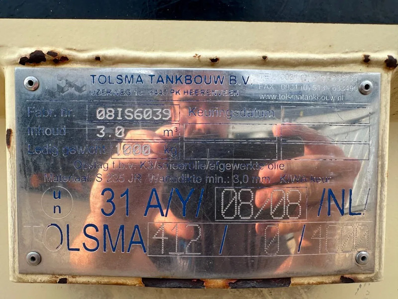 Contenedor marítimo Tolsma Kiwa IBC 3000 liter Dieseltank Milieutank: foto 6