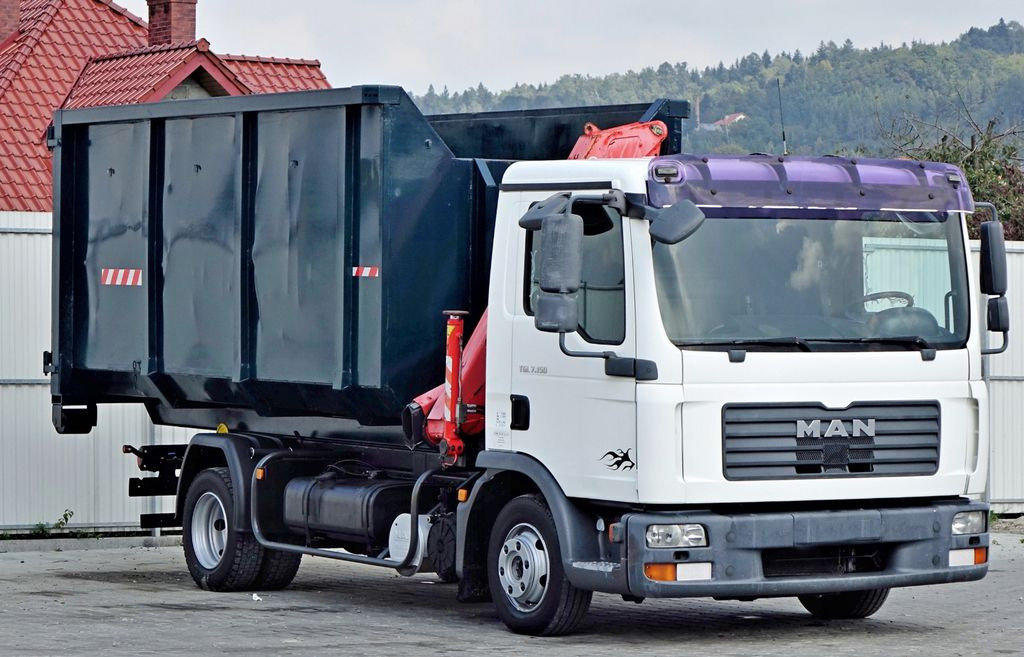 MAN TGL 7.150 Abrollkipper + Kran !! MAN TGL 7.150 Abrollkipper + Kran !! - Camión grúa, Multibasculante camión: foto 3 MAN TGL 7.150 Abrollkipper + Kran !! MAN TGL 7.150 Abrollkipper + Kran !! - Camión grúa, Multibasculante camión: foto 3