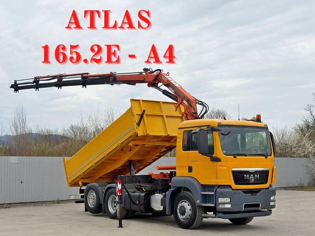 MAN TGS 28.360 * ATLAS 165.2E - A4 + FUNK * 6x4 - Camión grúa, Volquete camión: foto 1 MAN TGS 28.360 * ATLAS 165.2E - A4 + FUNK * 6x4 - Camión grúa, Volquete camión: foto 1