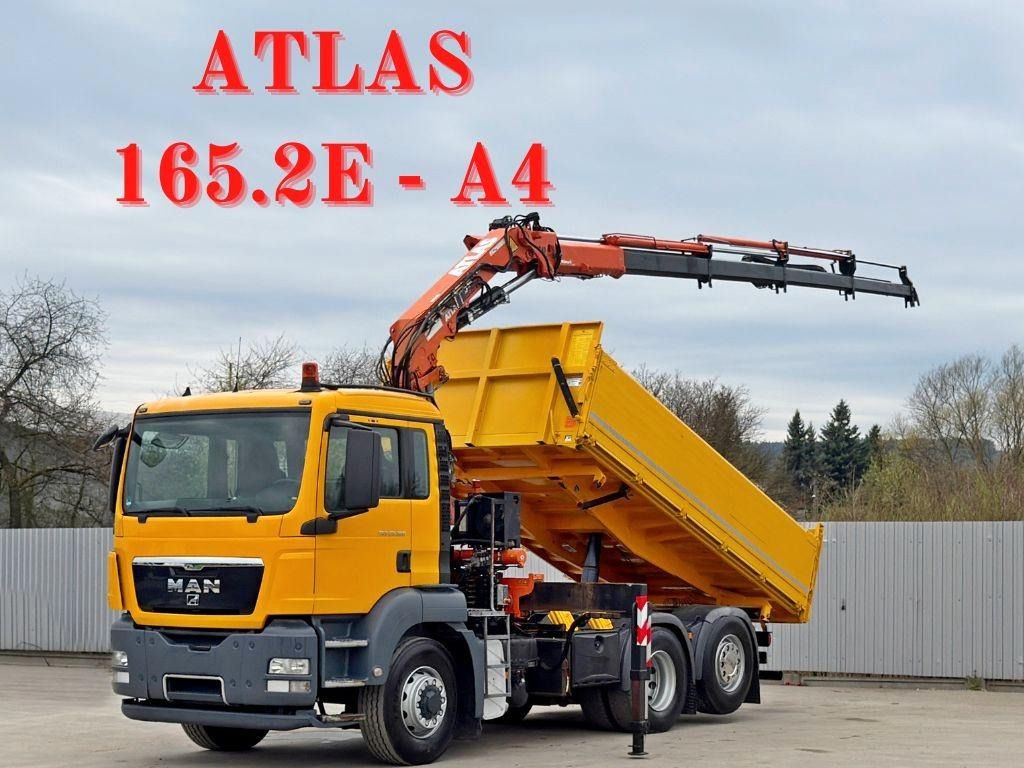 MAN TGS 28.360 * ATLAS 165.2E - A4 + FUNK * 6x4 - Volquete camión, Camión grúa: foto 1 MAN TGS 28.360 * ATLAS 165.2E - A4 + FUNK * 6x4 - Volquete camión, Camión grúa: foto 1