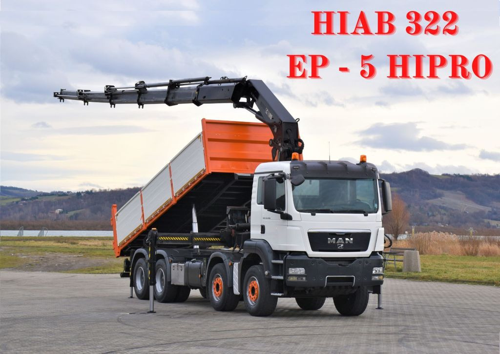 MAN TGS 35.440 * HIAB 322 EP-5HIPRO+FUNK / 8x4! - Volquete camión, Camión grúa: foto 1 MAN TGS 35.440 * HIAB 322 EP-5HIPRO+FUNK / 8x4! - Volquete camión, Camión grúa: foto 1