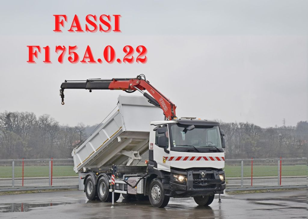Renault C380 *KIPPER 5,10 m* FASSI F175A.0.22+FUNK /6x4 - Camión grúa, Volquete camión: foto 1 Renault C380 *KIPPER 5,10 m* FASSI F175A.0.22+FUNK /6x4 - Camión grúa, Volquete camión: foto 1