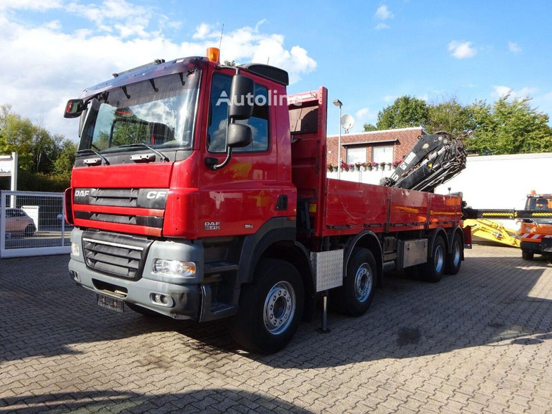 DAF CF 85.410 - Flatbed + crane - Camión caja abierta: foto 1 DAF CF 85.410 - Flatbed + crane - Camión caja abierta: foto 1