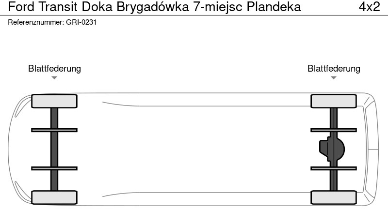 Furgoneta con caja de lona Ford Transit Doka Brygadówka 7-miejsc Plandeka: foto 16 Furgoneta con caja de lona Ford Transit Doka Brygadówka 7-miejsc Plandeka: foto 16