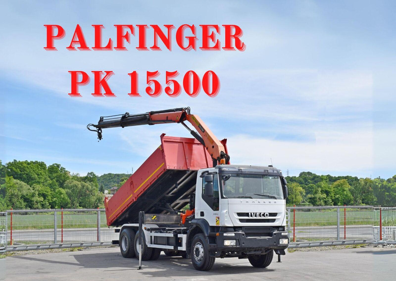 Iveco TRAKKER 360 * KIPPER 5,60 m * PK 15500 + FUNK * 6x4 - Volquete camión, Camión grúa: foto 1 Iveco TRAKKER 360 * KIPPER 5,60 m * PK 15500 + FUNK * 6x4 - Volquete camión, Camión grúa: foto 1