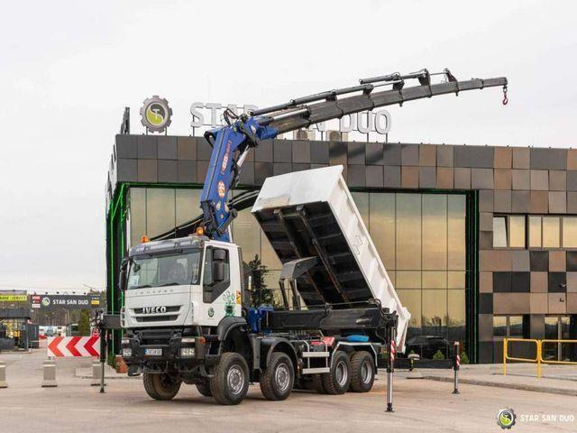Iveco TRAKKER 450 8x8 PM 85SP Crane Kipper Tipper - Volquete camión, Camión grúa: foto 1 Iveco TRAKKER 450 8x8 PM 85SP Crane Kipper Tipper - Volquete camión, Camión grúa: foto 1