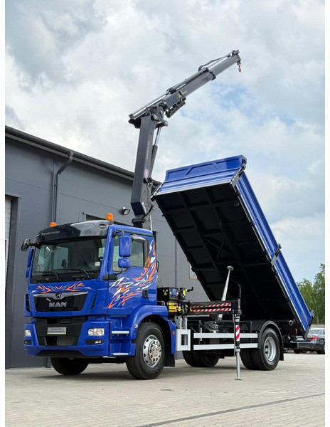 MAN MAN TGM TGL TGS 18.250 // E6 // wywrotka + HDS HMF z pilotem // - Volquete camión: foto 1 MAN MAN TGM TGL TGS 18.250 // E6 // wywrotka + HDS HMF z pilotem // - Volquete camión: foto 1