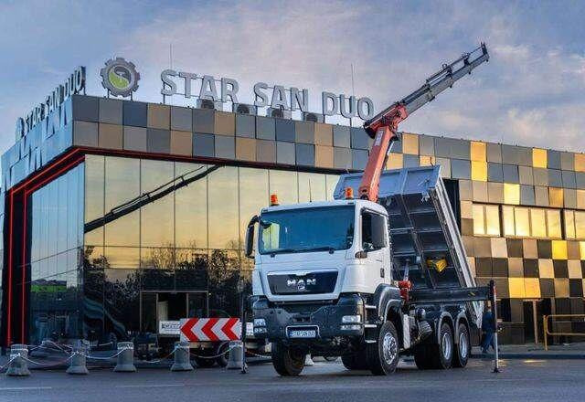 MAN TGS 26.360 6x6 PALFINGER PK 18001 EH Crane Kipe - Volquete camión, Camión grúa: foto 1 MAN TGS 26.360 6x6 PALFINGER PK 18001 EH Crane Kipe - Volquete camión, Camión grúa: foto 1