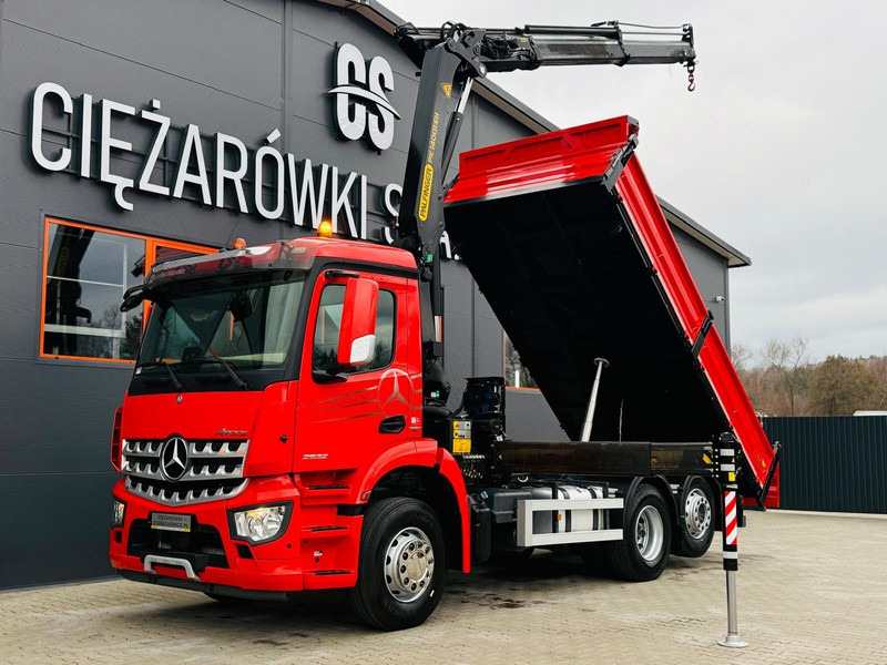 Mercedes-Benz AROCS 2532 // E6 // wywrotka 3-Stronna + PALFINGER PK 14001-EH / - Volquete camión, Camión grúa: foto 1 Mercedes-Benz AROCS 2532 // E6 // wywrotka 3-Stronna + PALFINGER PK 14001-EH / - Volquete camión, Camión grúa: foto 1
