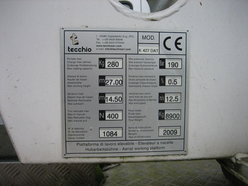 Mercedes-Benz Atego 1324 Bucket truck - Tecchio 27 m - Camión con plataforma elevadora: foto 3 Mercedes-Benz Atego 1324 Bucket truck - Tecchio 27 m - Camión con plataforma elevadora: foto 3