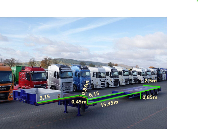 Nooteboom NISKOPODWOZIE / ROZCIĄGANA / 4 OSIOWA / OSIE SKRĘTNE / SAF - Góndola rebajadas semirremolque: foto 2 Nooteboom NISKOPODWOZIE / ROZCIĄGANA / 4 OSIOWA / OSIE SKRĘTNE / SAF - Góndola rebajadas semirremolque: foto 2