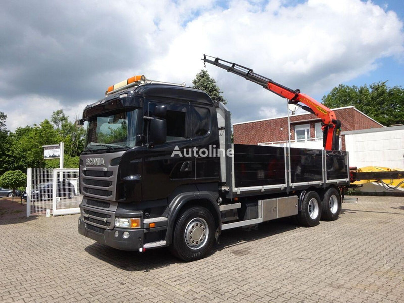 Scania R620 V8 - Flatbed+crane - Camión caja abierta: foto 1 Scania R620 V8 - Flatbed+crane - Camión caja abierta: foto 1