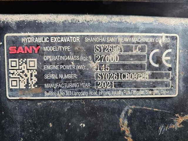Excavadora Sany SY265C: foto 12