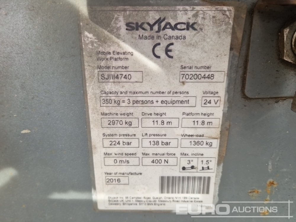 Plataforma elevadora 2016 SkyJack SJIII 4740: foto 23