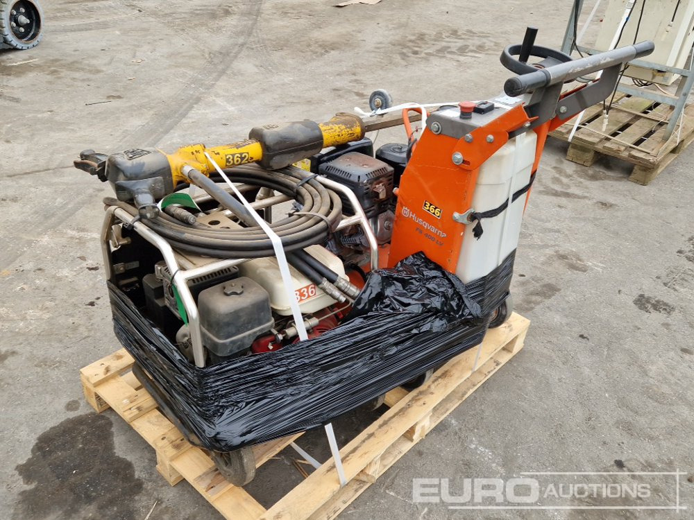 Pallet of Walk Behind Asphalt Saw, JCB Compressor with Compressed Air Hammer - Equipo de construcción: foto 2 Pallet of Walk Behind Asphalt Saw, JCB Compressor with Compressed Air Hammer - Equipo de construcción: foto 2